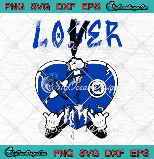 Racer Blue Loser Lover Heart Retro Air Jordan 5 Gifts SVG PNG Cricut
