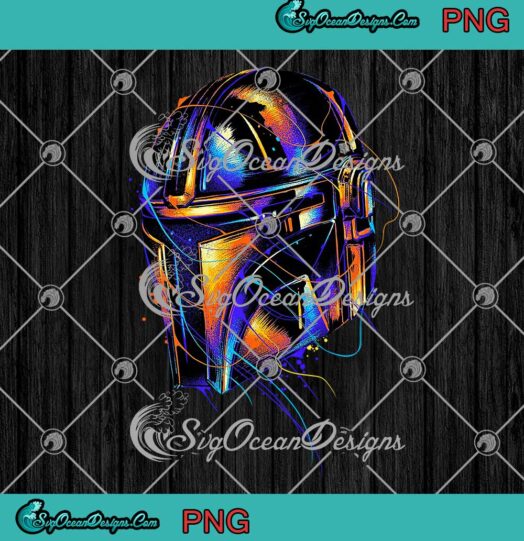 Star Wars Bounty Hunter PNG Boba Fett Helmet Colorful Graphic Art PNG JPG