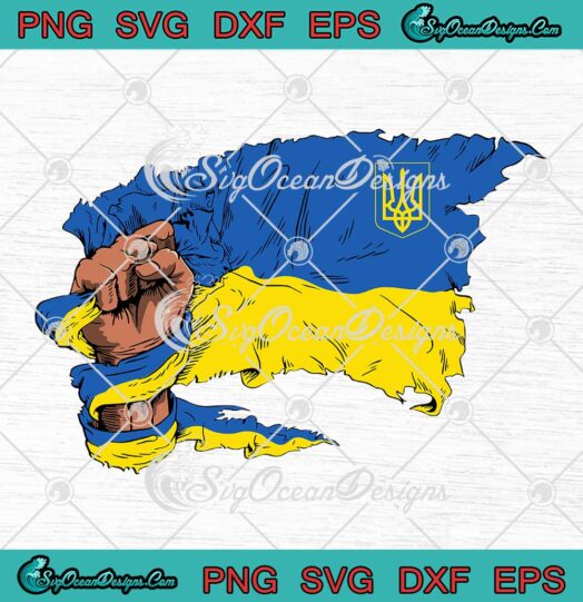 Strong Hand Ukraine Flag Support Ukraine Anti War SVG PNG Cricut