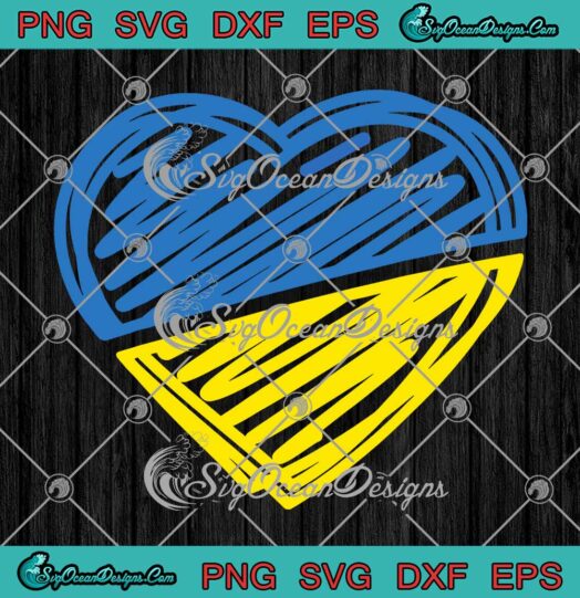 Ukraine Flag Ukrainian Heart Love Ukraine SVG I Stand With Ukraine SVG PNG Cricut