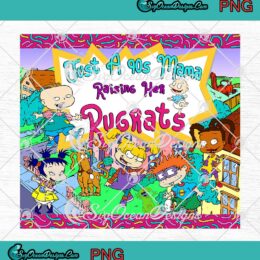 90s Cartoon Tumbler PNG Just A 90s Mama Raising Her Rugrats Full Wrap Cup PNG JPG
