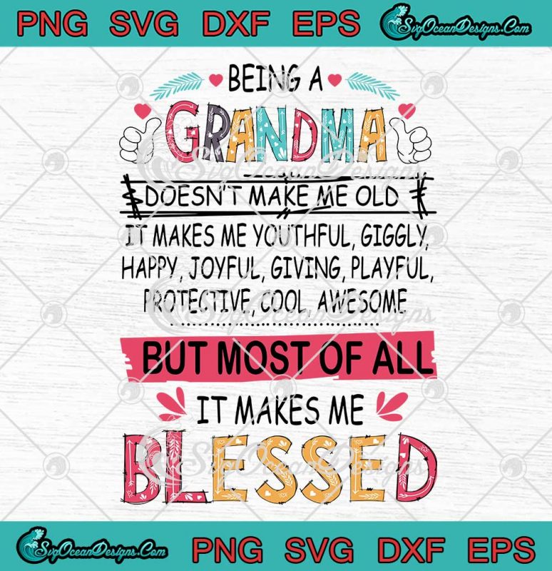 Being A Grandma Doesn't Make Me Old SVG Grandma Gifts Mother's Day SVG ...