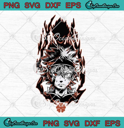 Black Clover Asta SVG Japanese Manga Anime Lovers SVG PNG EPS DXF Cricut File