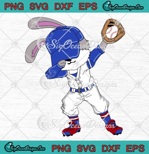 Dabbing Bunny Easter Day Baseball Catcher SVG Happy Easter 2022 SVG PNG EPS DXF Cricut File