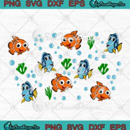 Dory Fish Finding Nemo Sea World Starbucks SVG Full Wrap Starbucks Cup Tumbler SVG PNG EPS DXF Cricut File