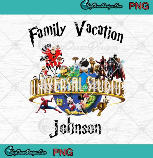 Family Vacation Universal Studios Group PNG Disney Gifts Custom Name PNG JPG