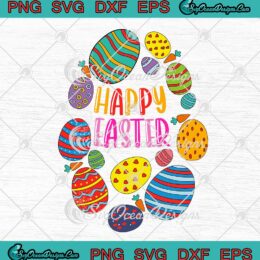 Happy Easter Colorful Easter Eggs Hunting SVG Cute Gifts Easter Day SVG PNG EPS DXF Cricut File