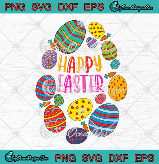 Happy Easter Colorful Easter Eggs Hunting SVG Cute Gifts Easter Day SVG PNG EPS DXF Cricut File