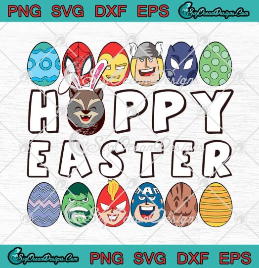 Happy Easter Marvel Avengers Characters SVG Group Eggs Marvel Superheroes SVG PNG EPS DXF Cricut File