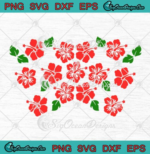 Hibiscus Flower Starbucks Wrap SVG Beautiful Flower Full Wrap Cup Tumbler SVG PNG EPS DXF Cricut File