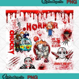 Horror Movie Characters Wrap Scary Characters Halloween Full Wrap Cup Tumbler PNG JPG