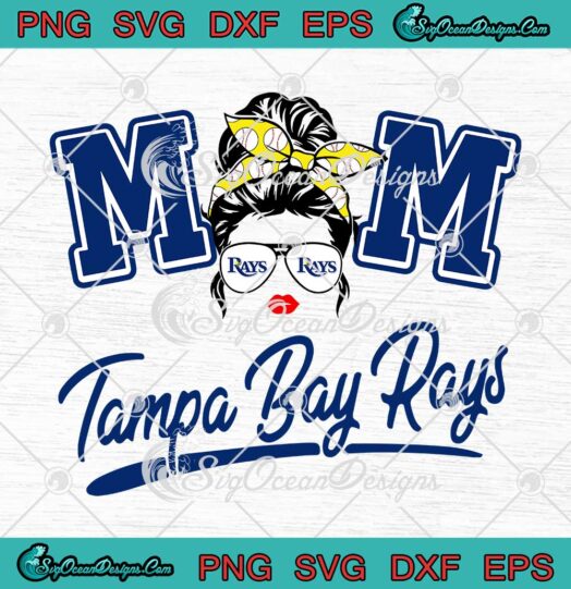 Mom Skull Tampa Bay Rays SVG Baseball Mom Happy Mother's Day 2022 SVG PNG EPS DXF Cricut File