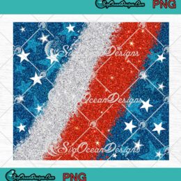 Patriotic Red White Blue Glitter Tumbler Wrap Graphic 4th Of July Full Wrap Cup PNG JPG