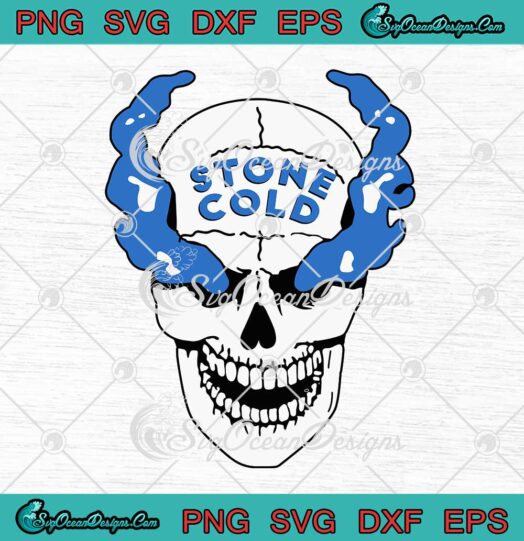 Stone Cold Steve Austin WWE SVG Distressed Blue Smoke Skull SVG PNG EPS DXF Cricut File