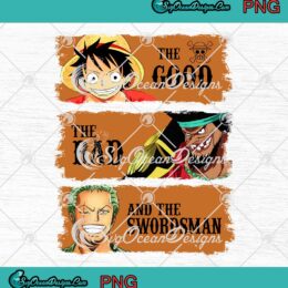 The Good The Bad And The Swordsman PNG Roronoa Zoro Luffy Marshall D. Teach One Piece PNG JPG