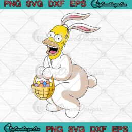 The Simpsons Homer Simpson Bunny SVG Funny Eggs Hunting Easter Day SVG PNG EPS DXF Cricut File