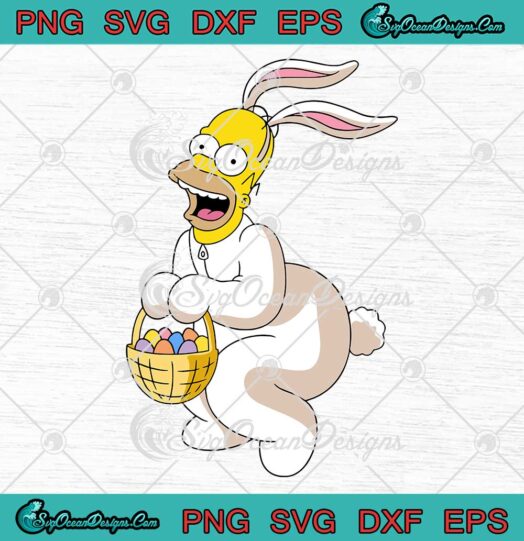 The Simpsons Homer Simpson Bunny SVG Funny Eggs Hunting Easter Day SVG PNG EPS DXF Cricut File