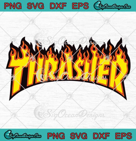 Thrasher Flame Logo SVG PNG EPS DXF Cricut File