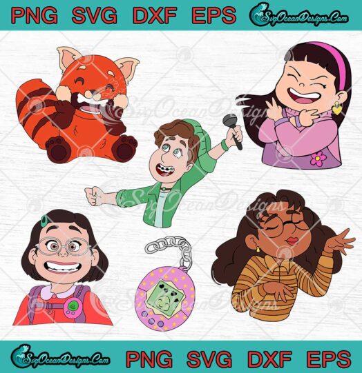 Turning Red SVG Disney Pixar Cartoon Movie Characters Bundle SVG PNG EPS DXF Cricut File