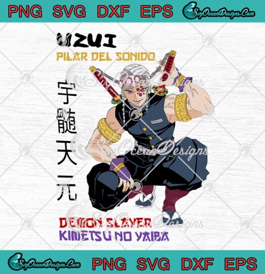 Uzui Pilar Del Sonido Demon Slayer SVG Kimetsu No Yaiba Anime SVG PNG EPS DXF Cricut File