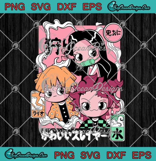 Anime Manga Kimetsu No Yaiba SVG Demon Slayer Tanjiro Nezuko And Zenitsu SVG PNG EPS DXF Cricut File