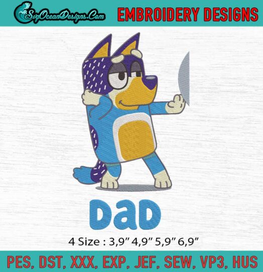 Bluey Dad Logo Embroidery File