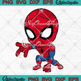 Chibi Spider-Man Marvel Comics SVG Cute Superhero Marvel Movie SVG PNG EPS DXF Cricut File