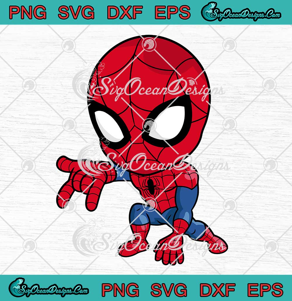 Chibi Spider-Man Marvel Comics SVG Cute Superhero Marvel Movie SVG PNG ...