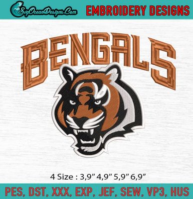 American Fotball NFL Cincinnati Bengals Machine Embroidery Digitizing ...