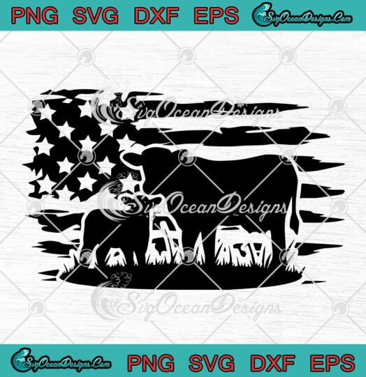 Cows American Flag SVG 4th Of July Happy Independence Day SVG PNG EPS DXF Cricut File