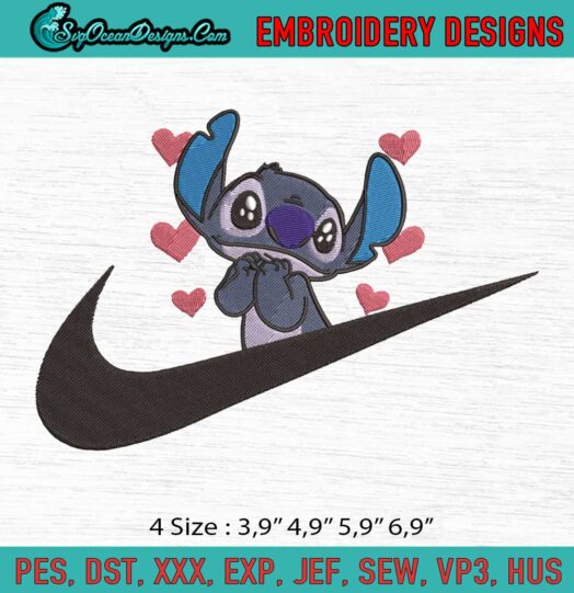 Cute Disney Stitch Logo Embroidery File