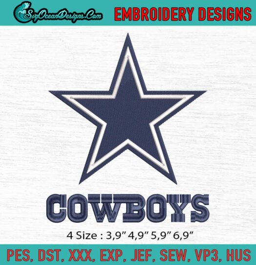 Dallas Cowboys Star Logo Embroidery File