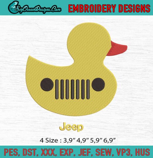 Duck Duck Jeep Grille Logo Embroidery File