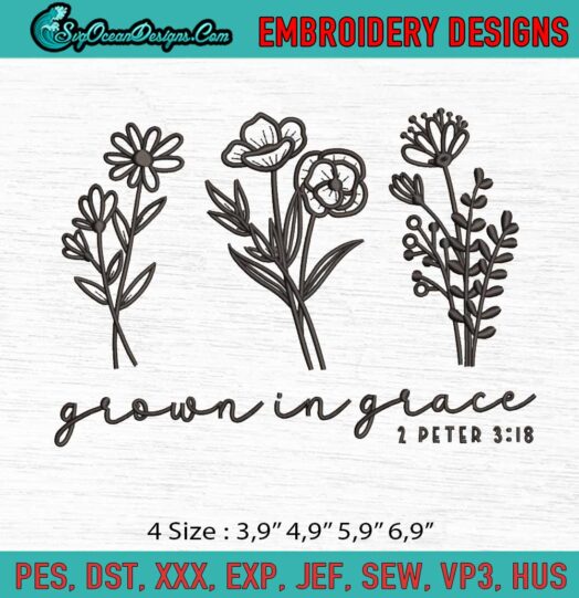 Grows in Grace Logo Embroidery File