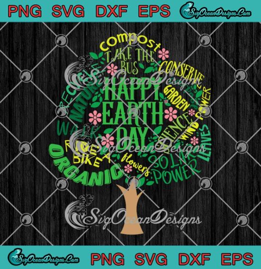 Happy Earth Day Cute Tree Drawing SVG Save Our Planet 2022 SVG PNG EPS DXF Cricut File