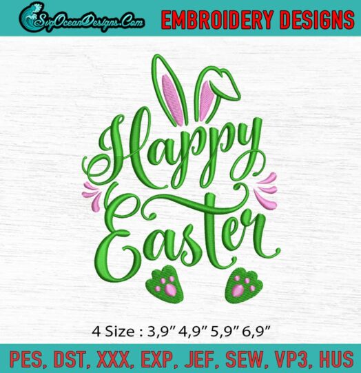 Happy Easter Logo Embroidery File