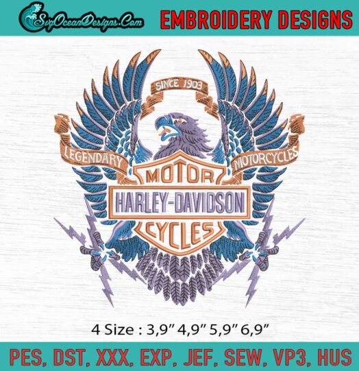 Harley Davidson Eagle Logo Embroidery File