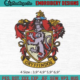 Harry Potter Gryffidor Machine Embroidery Digitizing Design File