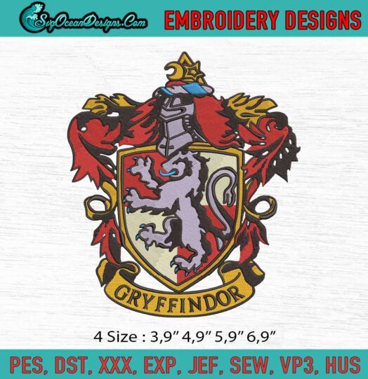 Harry Potter Gryffidor Logo Embroidery File