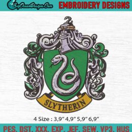 Harry Potter Slytherin Machine Embroidery Digitizing Design File