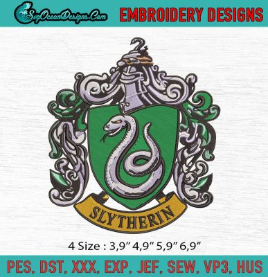 Harry Potter Slytherin Machine Embroidery Digitizing Design File