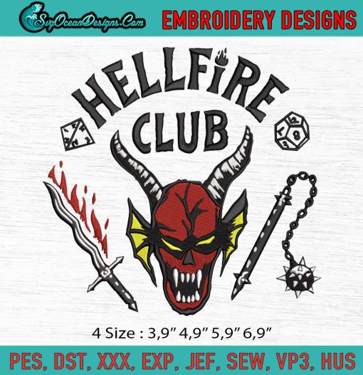 Hellfire Club Stranger Things 4 Hellfire Club Logo Embroidery File