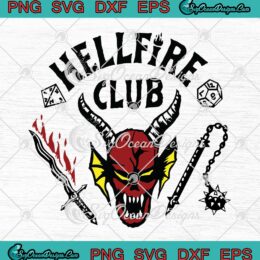 Hellfire Club Stranger Things Season 4 SVG Hellfire Club Skull And Weapons SVG PNG EPS DXF Cricut File
