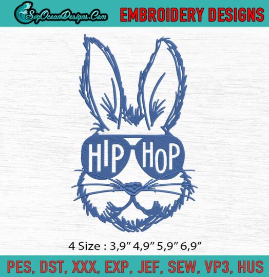 Hip Hop Bunny Logo Embroidery File