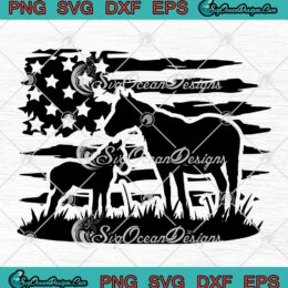 Horses American Flag 4th Of July SVG Happy Independence Day SVG PNG EPS DXF Cricut File