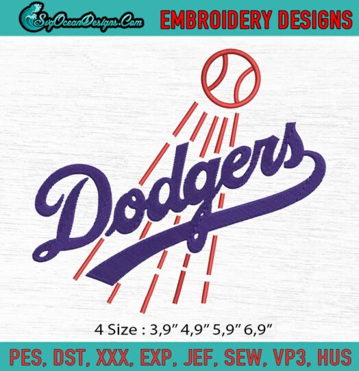 Los Angeles Dodgers logo Embroidery File