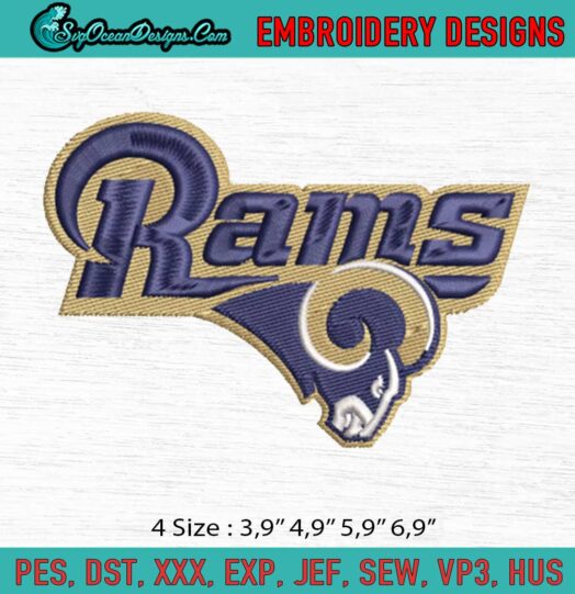 Los Angeles Rams Logo Embroidery File