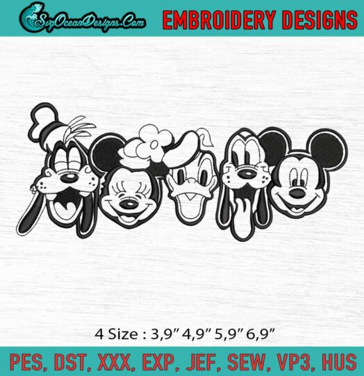 Mickey Friends Logo Embroidery File