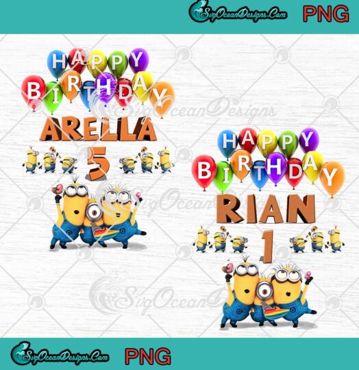Minion Family Happy Birthday PNG Minions Cartoon Custom Name Birthday Gifts PNG JPG