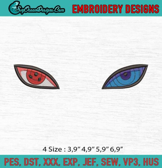 Most Powerful Eyes In Anime Logo Embroidery File